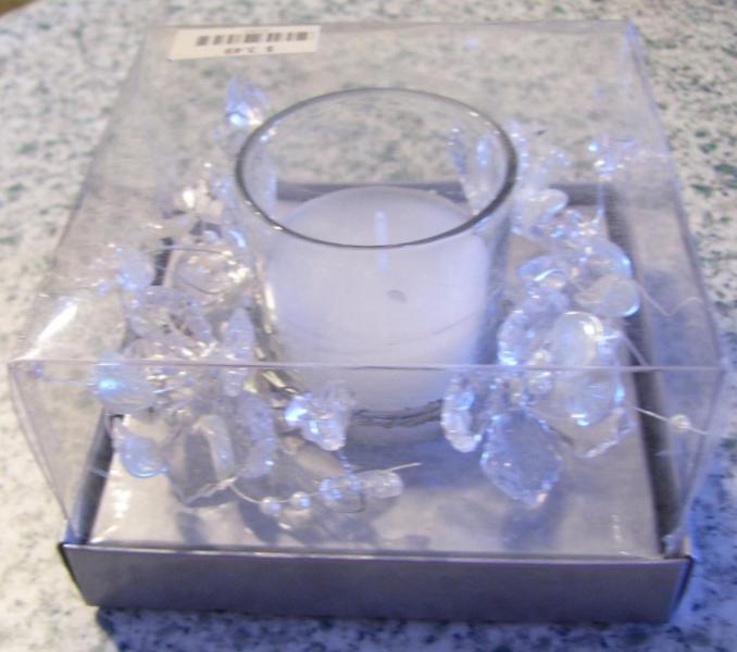 New Votive with Crystal Wreath