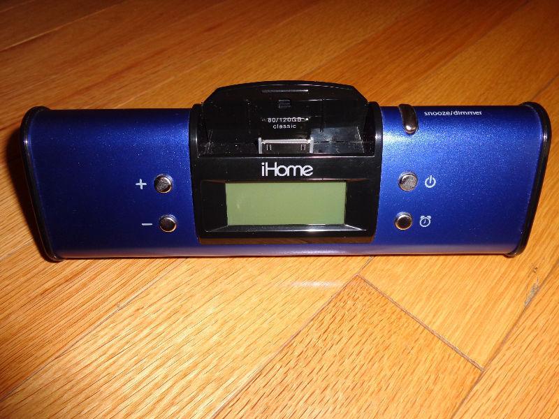 HARDLY USED - IHome Docking Station, Speakers and Clock