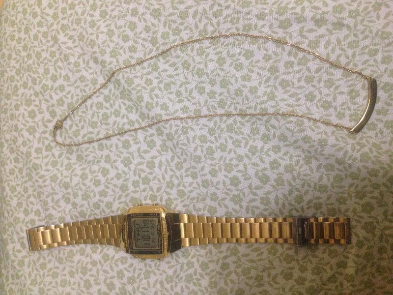Original Casio Watch and Fancy Necklace