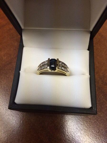 Trade sapphire and diamond ring