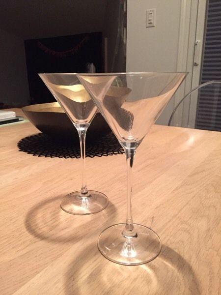 6 Mikasa Crystal martini glasses