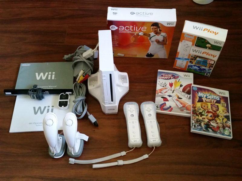 Nintendo wii with games and accessories