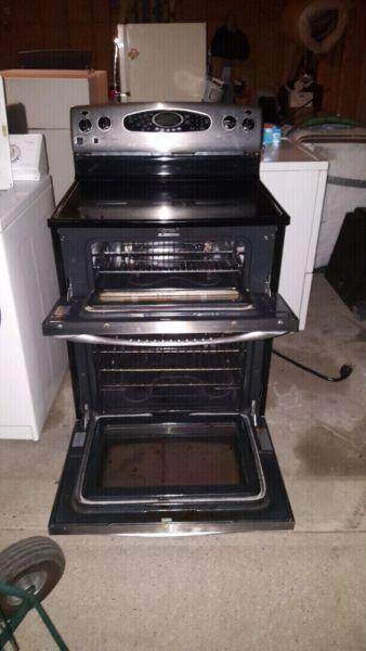 Maytag Gemini stainless steel double oven stove