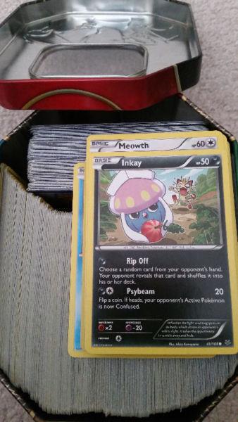 400+ Pokemon cards with tin!