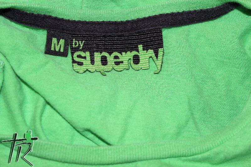 Womens Green Real Superdry Logo Crew Neck Tshirt Sz Medium M OBO